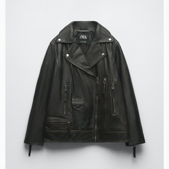 Oversized leather jacket - Picture 1 of 4